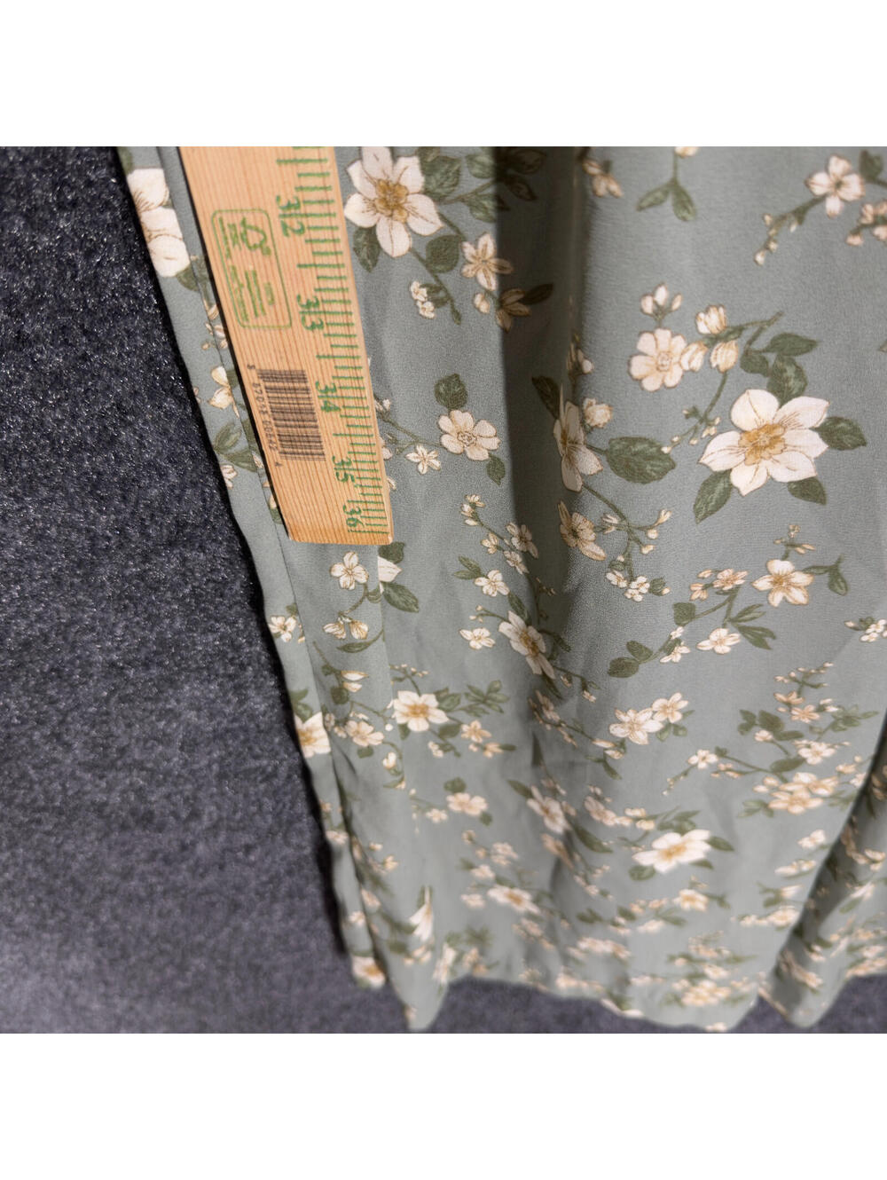 Inspired Hearts Dress Women M Medium Gray Floral Maxi Long Stretch Short Sleeve - Picture 4 of 6